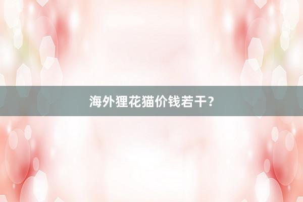海外狸花猫价钱若干？